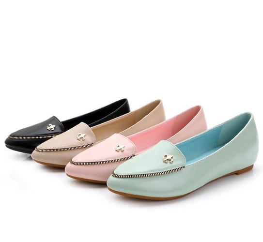 2014韩版新款内增高女鞋尖头金属拉链单鞋性感百搭坡跟鞋工厂